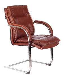 Конференц-кресло Бюрократ T-9927 SL-LOW-V Кожа светло-коричневая/задняя часть спинки искус. кожа светло-коричневая