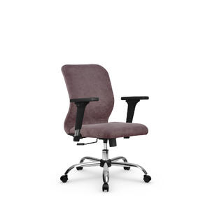 Кресло компьютерное SU-Mr-4/подл.200/осн.003 ткань-велюр, красное